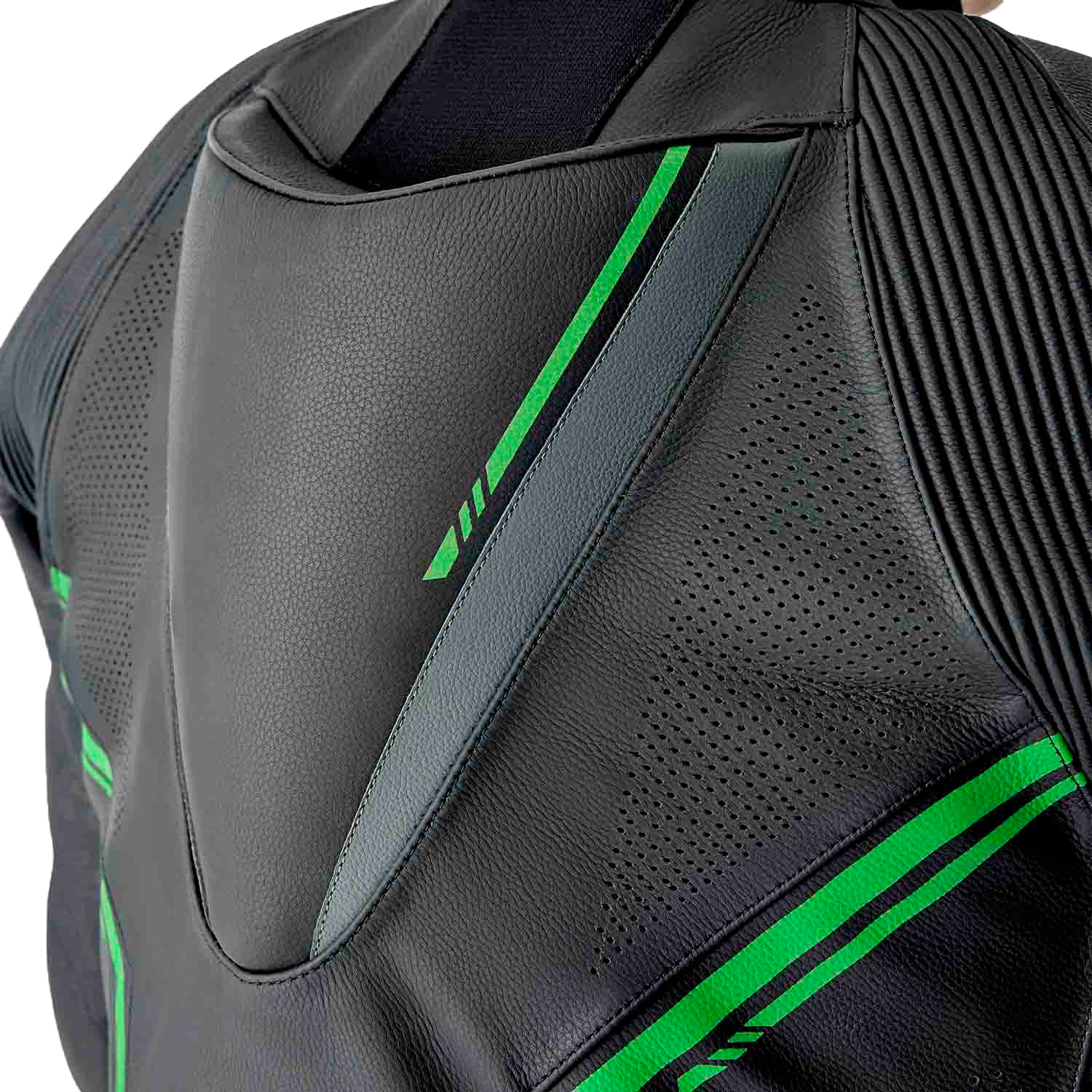 RST S1 D3o Suit Black, Gray, and Fluorescent Green Leather - Part #103604F.GRN-40