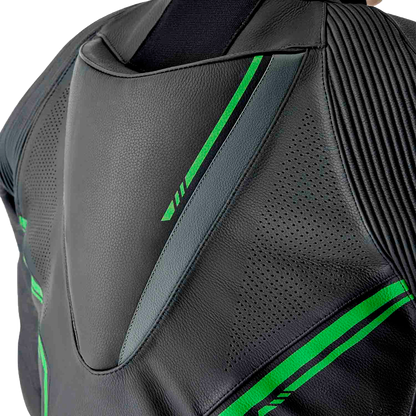 RST S1 D3o Suit Black, Gray, and Fluorescent Green Leather - Part #103604F.GRN-40
