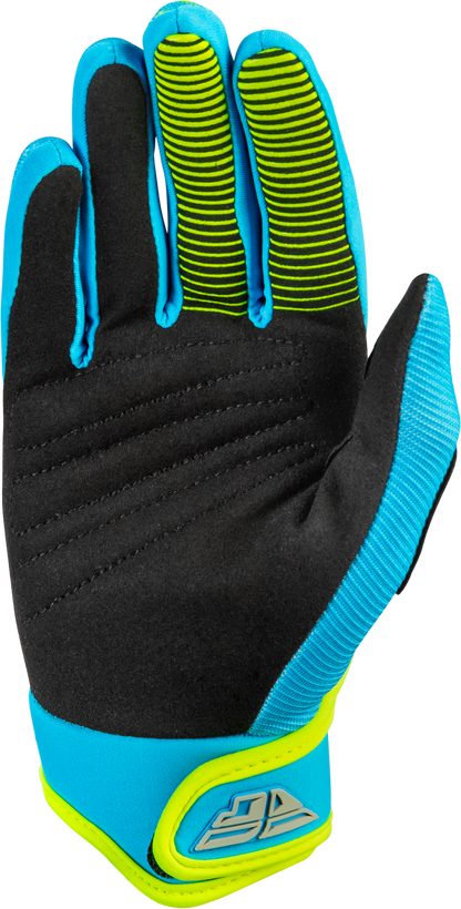 FLY RACING YOUTH F-16 GLOVES BLUE/HI-VIS Y3XS'XS