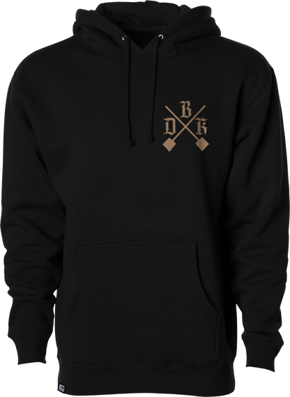 DBK Camo Shovels Hoodie Black 2X with 10oz Cotton-Poly Blend and Comfortable Fit