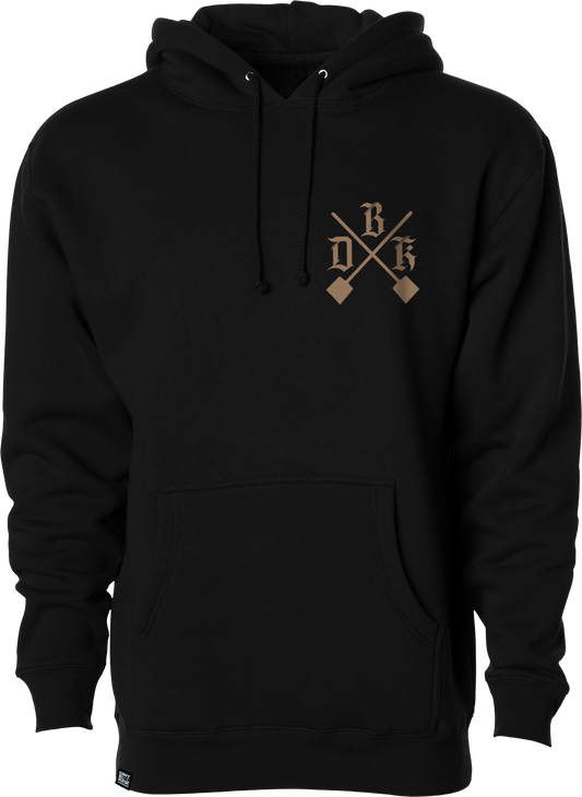 DBK Camo Shovels Hoodie Black 2X with 10oz Cotton-Poly Blend and Comfortable Fit