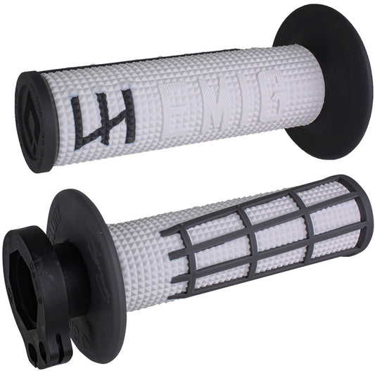ODI Emig 2.0 V2 Lock On Grip White/Graphite – Enhanced MX and Off-Road Performance