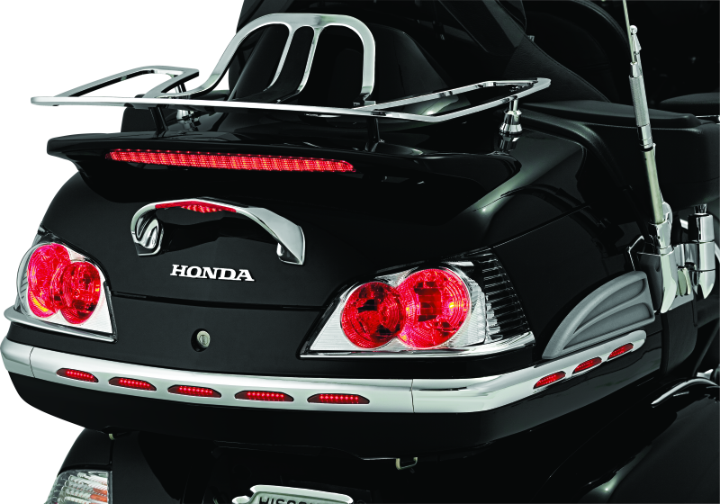 Kuryakyn LED Lighted Trunk Lid Handle for Honda GL1800 Gold Wing (2001-2005) - Chrome with Clear Lens and Red LEDs
