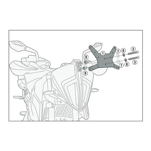 GIVI D7711KIT Windshield Fit Kit for KTM 7710dt / 7710d – Clear, Smoke, Black Options