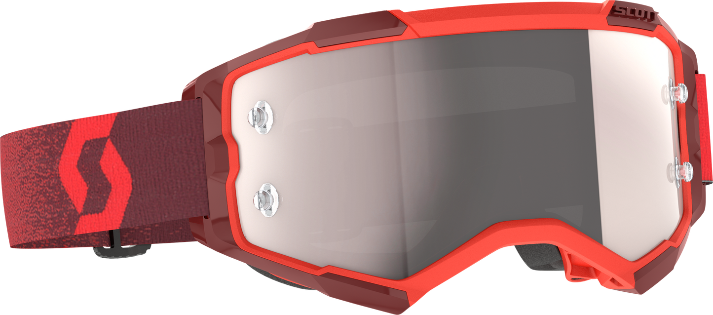 SCOTT Fury Goggle Red Silver Chrome Works with True View Lens and Anti-Fog Coating