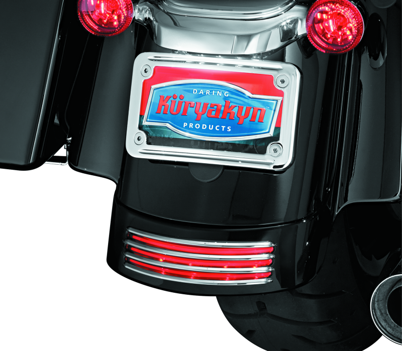 Kuryakyn Rear Fender Accents for Harley Davidson FLHX and FLTRX Models in Chrome
