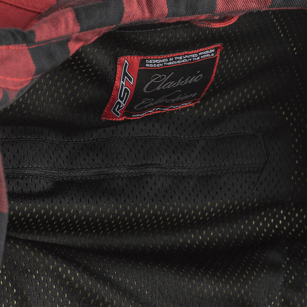 RST Lumberjack CE Red Check Textile Shirt with Kevlar Protection