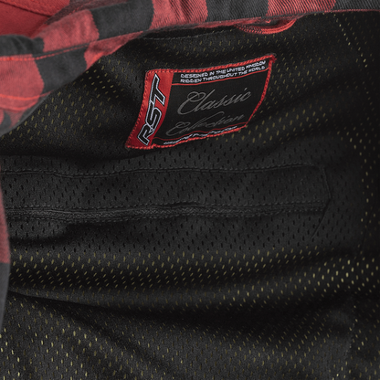 RST Lumberjack CE Shirt Red Check Textile Large with Kevlar Reinforcement