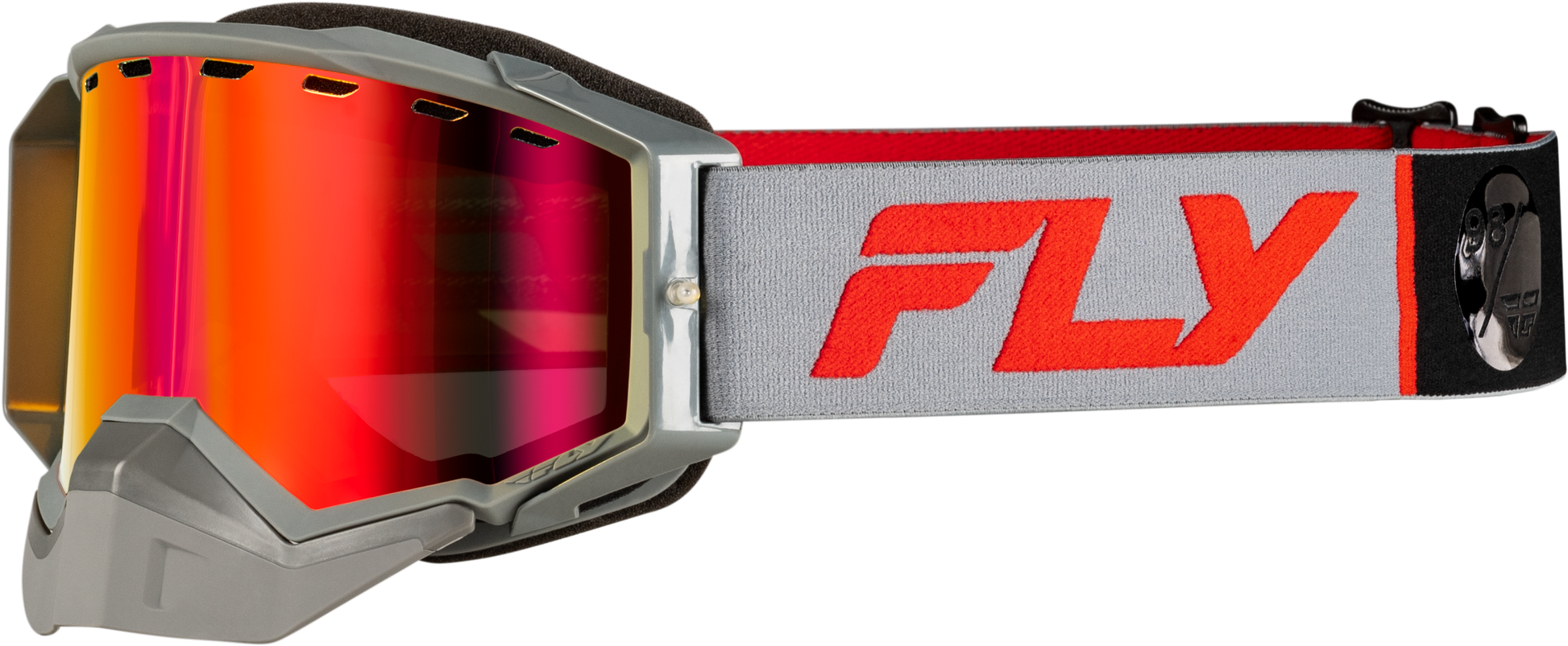 Fly Racing Zone Elite Snow Goggle Grey/Red with Red Mirrored and Amber Lens