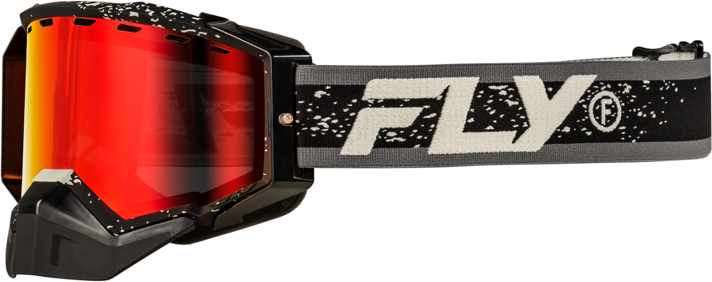 Fly Racing Zone Snow Goggle Black/Grey with Red Mirror and Amber Lens