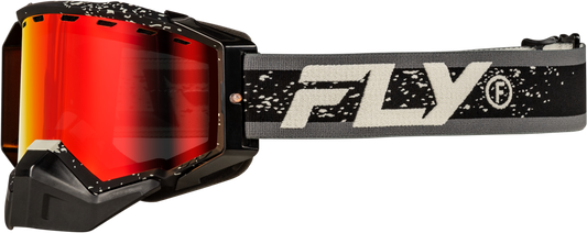 Fly Racing Zone Snow Goggle Black/Grey with Red Mirror and Amber Lens