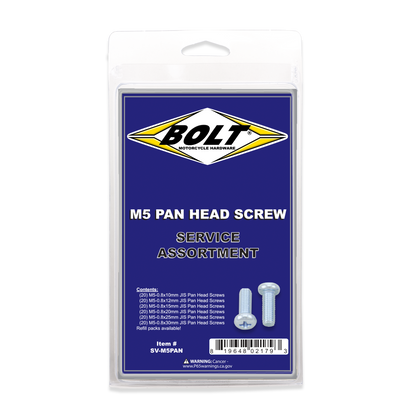 BOLT SV-M5PAN M5 Pan Head Phillips Screw Assortment Kit, 120 Pieces