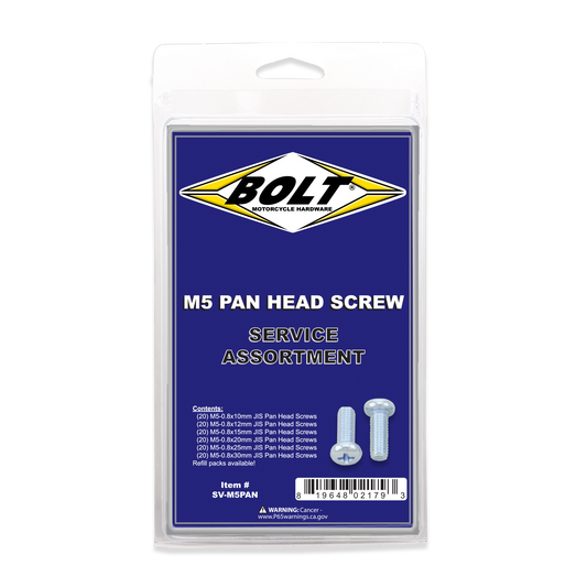 BOLT SV-M5PAN M5 Pan Head Phillips Screw Assortment Kit, 120 Pieces