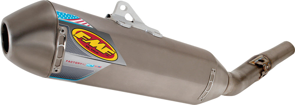 FMF Aluminum Factory 4.1 RCT Slip-On Exhaust with Stainless Endcap for KTM 350 and 500 EXC-F (Part #045472)