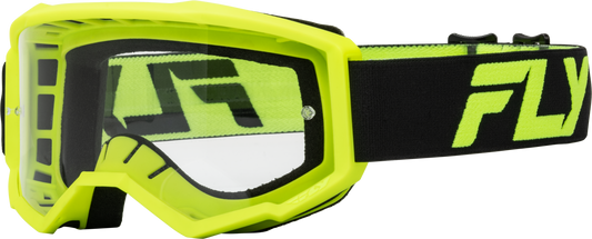 YOUTH FOCUS GOGGLE BLK/HI-VIS W/ CLEAR LENS