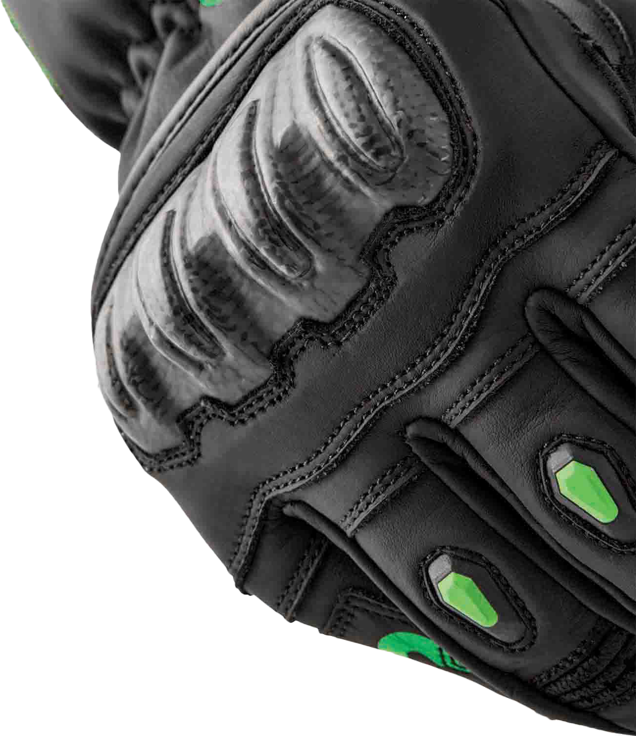 RST S1 Glove Black and Flou Green Leather XL – Men’s and Ladies’ Motorcycle Gloves with Carbon and TPR Protection