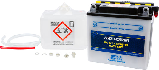Fire Power CB7L-B 12V Heavy Duty Battery with Acid Pack for Kawasaki and Yamaha Motorcycles