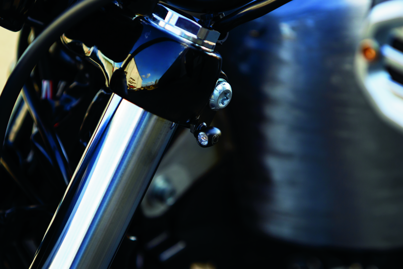 Kuryakyn Kellermann Atto Clear Lens Amber LED Lights in Satin Black