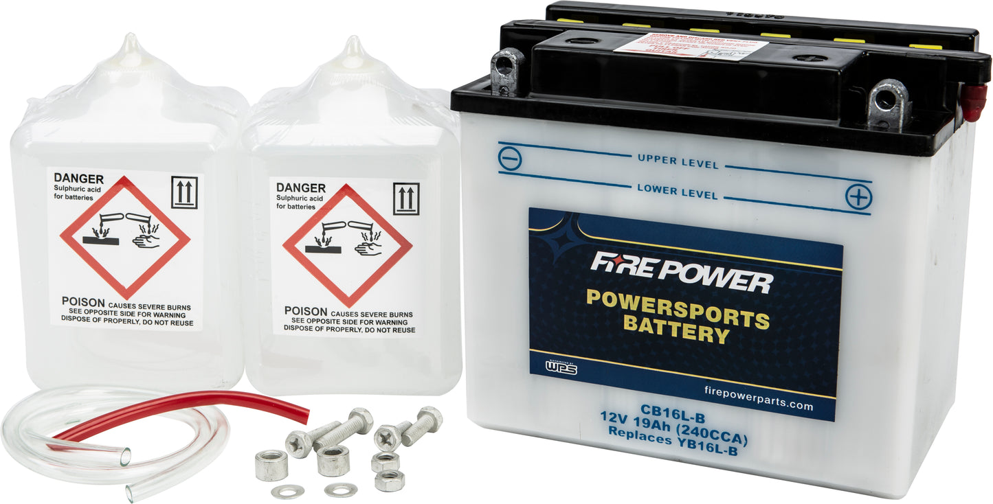 FIRE POWER CB16L-B Battery with Acid for Kawasaki, Yamaha, Arctic Cat, and Sea-Doo Vehicles