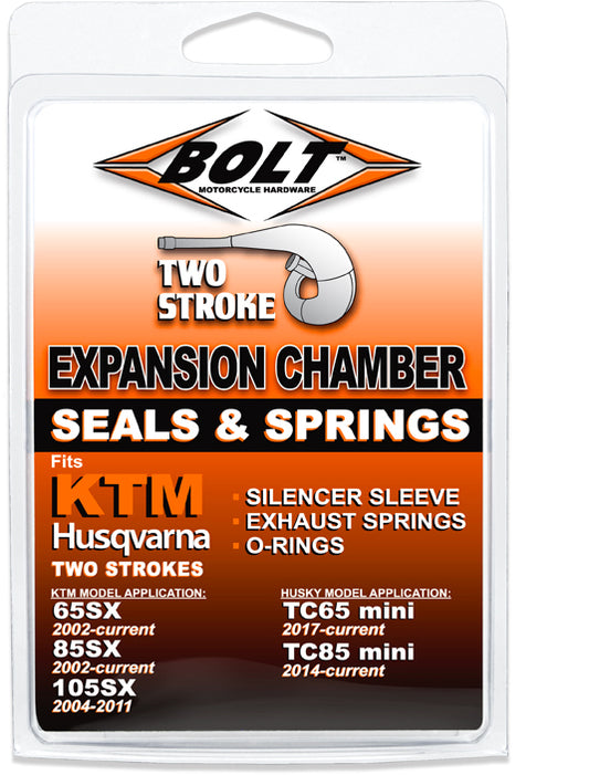 BOLT EU.EX.65-85CC 2 Stroke O-Ring, Spring, and Coupler Kit for KTM 65 SX