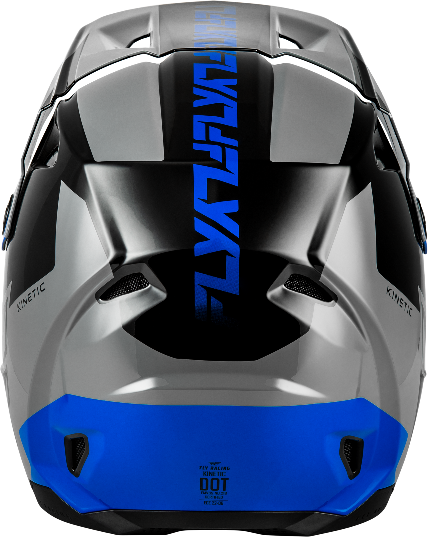 FLY Racing Kinetic Crest Helmet Grey/Black/Blue - Size Large