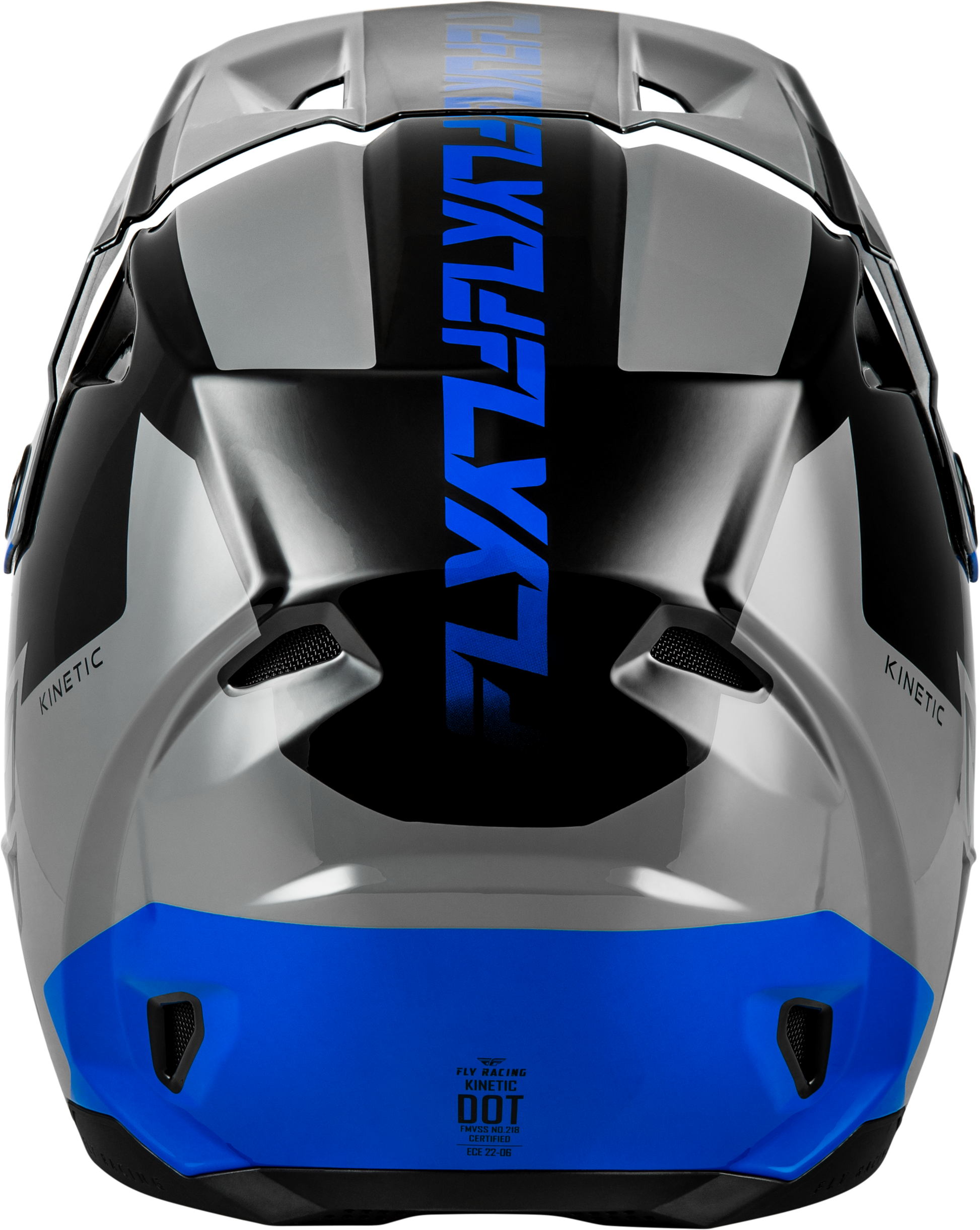 FLY Racing Kinetic Crest Helmet Grey/Black/Blue - Size Large
