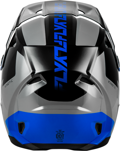 FLY Racing Kinetic Crest Helmet Grey/Black/Blue - Size Large