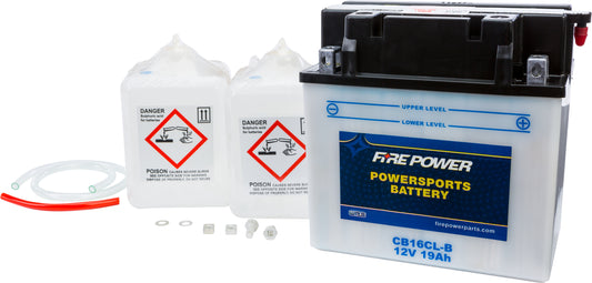 Fire Power CB16CL-B Heavy Duty 12V Battery with Acid Pack for Bombardier Traxter Models