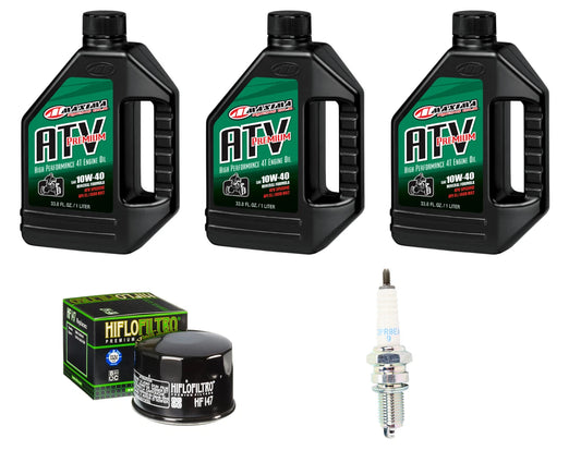Maxima Oil Change Kit Yamaha Raptor 660 2001-2005 YFM660R & NGK SPARK PLUG 10W40