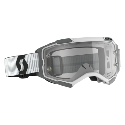 SCOTT Fury Goggle White/Grey Clear Works Lens – High-Performance Motocross Eye Protection