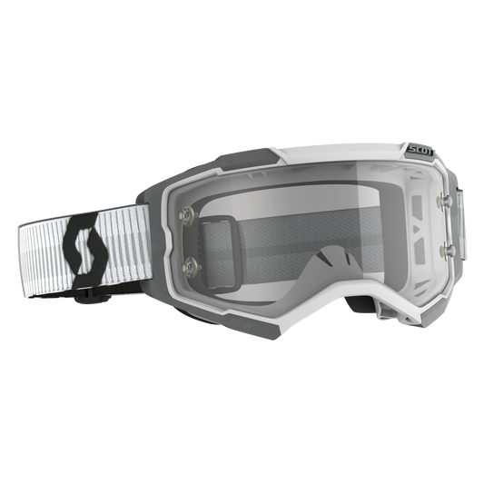 SCOTT Fury Goggle White/Grey Clear Works Lens – High-Performance Motocross Eye Protection