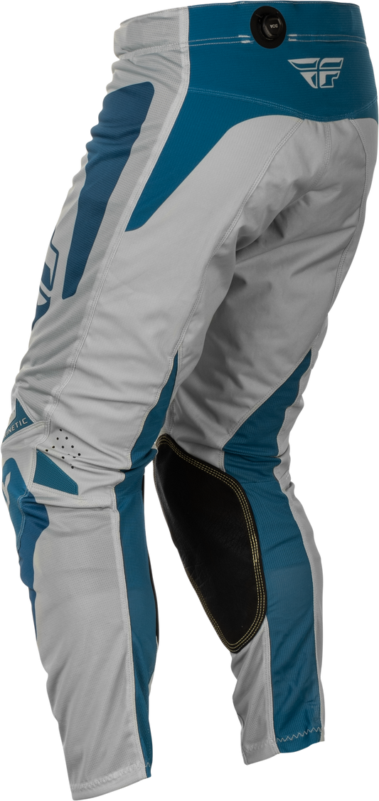 Fly Racing Kinetic Mesh Sym Pants Grey/Blue Size 28 – Lightweight Motorcycle Riding Gear with BOA® Fit System