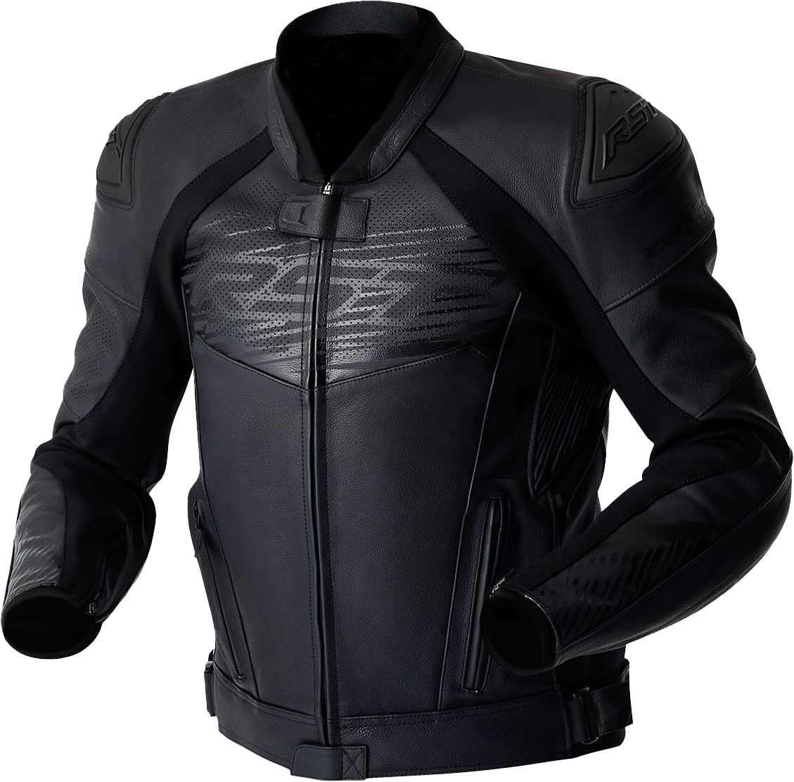 RST TracTech Evo D3O Leather Motorcycle Jacket Black - Part 103635BLK-56