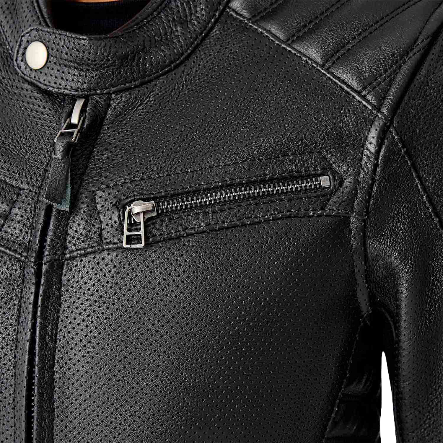 RST Women's Roadster Air D3o Leather Motorcycle Jacket - Black, Size Small
