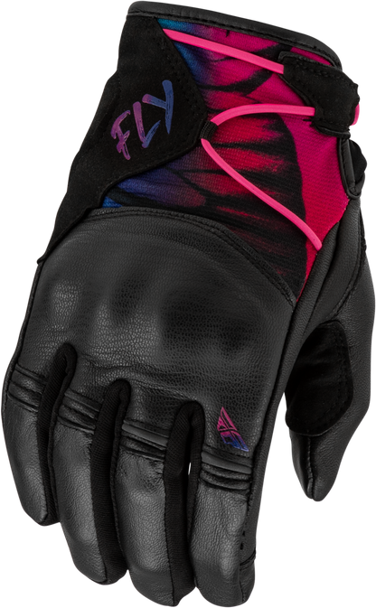 Fly Racing Venus Gloves Butterfly Large - Reinforced Leather and TPR Wrist Closure