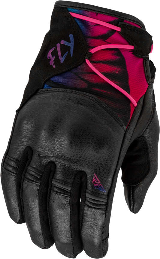 Fly Racing Venus Gloves Butterfly Large - Reinforced Leather and TPR Wrist Closure