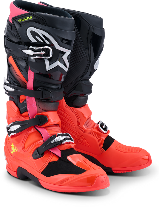 ALPINESTARS TECH 7 BLACK/RED FLUO/PINK FLUO 10
