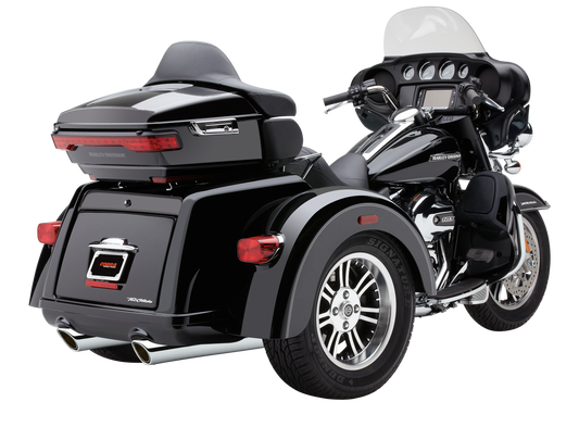 909-TWINS 4" SLIP-ONS BLACK TRI-GLIDE 09-22