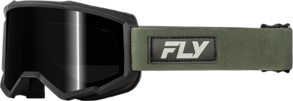 Fly Racing Focus Sand Goggle Green/Black with Dark Smoke Lens – Lightweight Polycarbonate Frame with Anti-Scratch & Anti-Fog Coatings