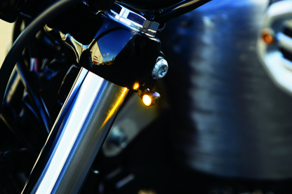 Kuryakyn Kellermann Atto Clear Lens Amber LED Lights in Satin Black