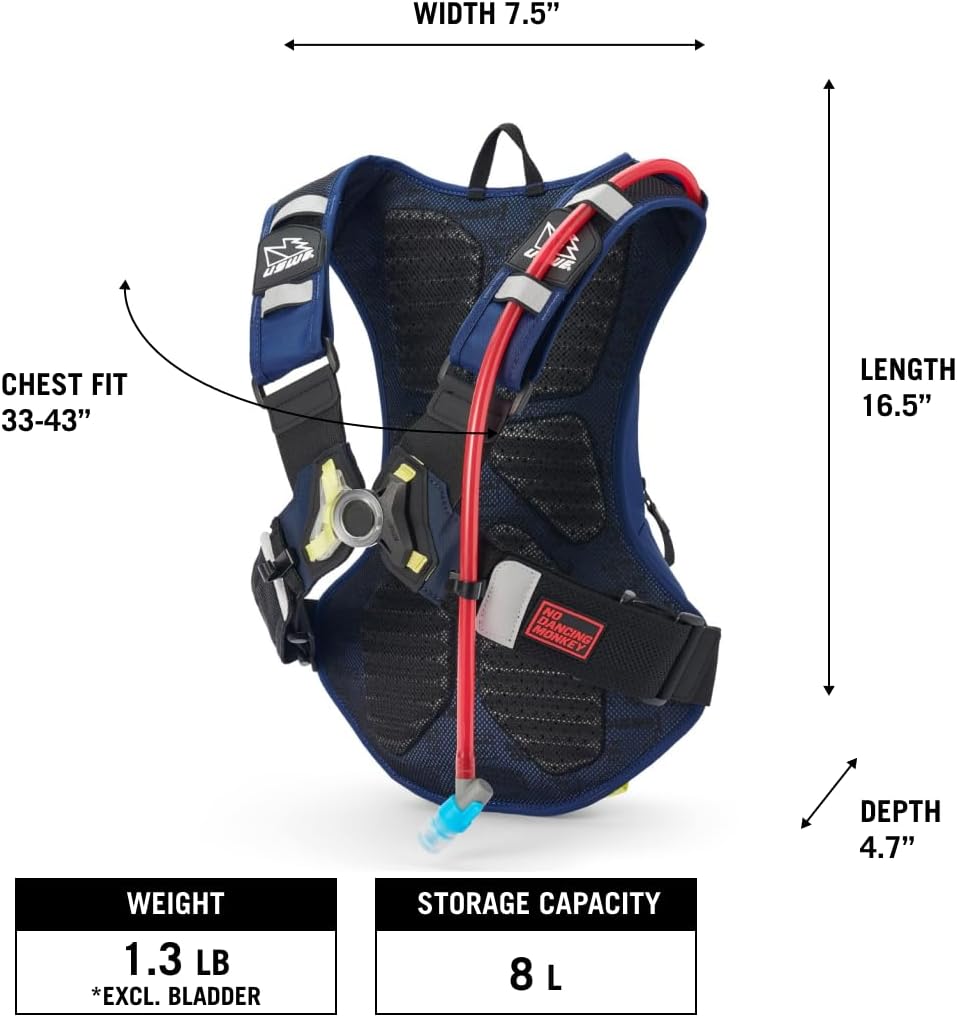 USWE 8L Hydration Pack Back Pack Black/Carbon