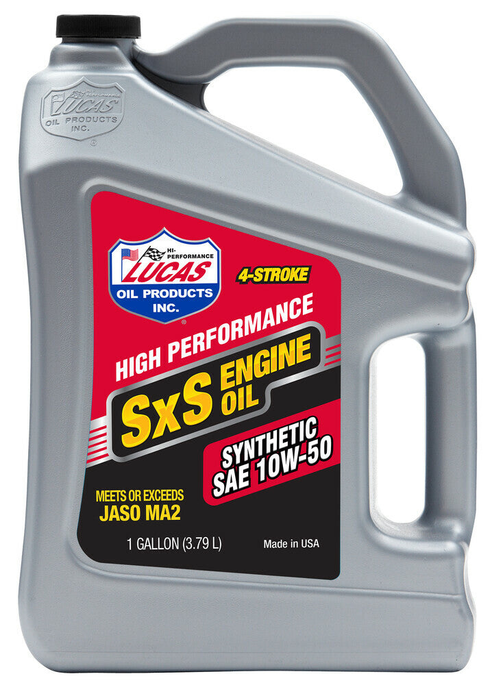 Lucas SXS Synthetic Oil 10W50 for 4-Stroke Engines, 1 Gallon