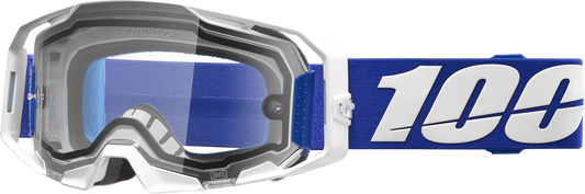 100-Percent Armatic Enduro Moto Goggle with Blue Clear Lens – High Impact Resistant MX Eyewear