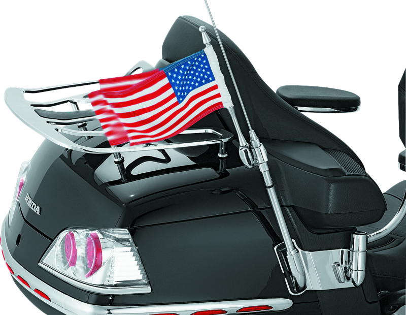 Kuryakyn Antenna Flag Mount with Flag for Honda GL1800 (2001-2017) - Chrome