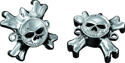 Kuryakyn Replacement Zombie Grip Emblems with Throttle Boss - Chrome Finish