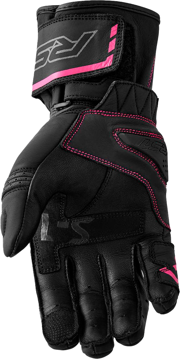 RST Women’s S1 Leather Glove Black and Pink, Large - Part Number 103653PNK-08