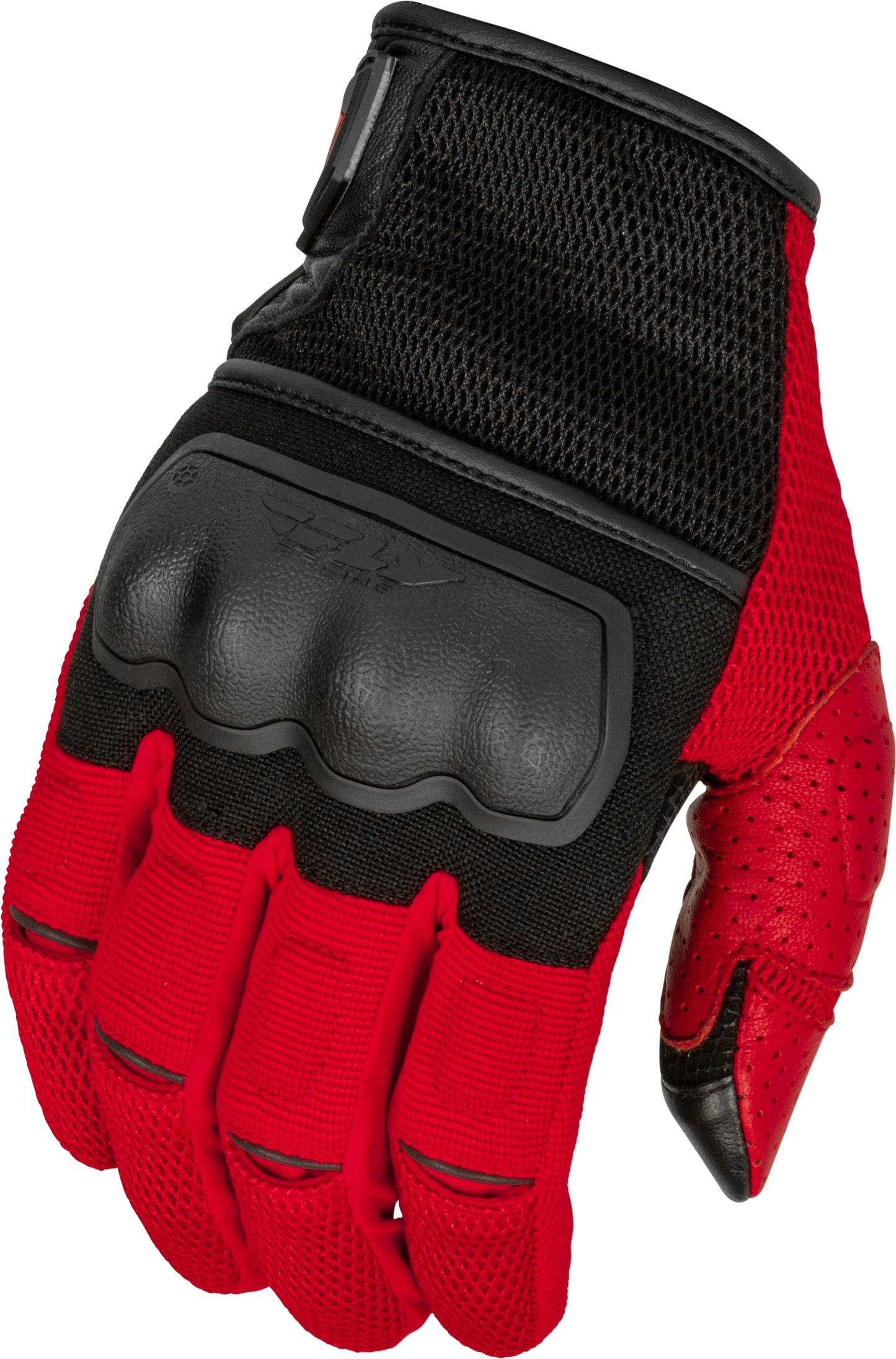 FLY RACING Coolpro Force Gloves Black/Red XL – Durable Motorcycle Riding Gloves with Hard Knuckle Protection and Touch Screen Compatibility
