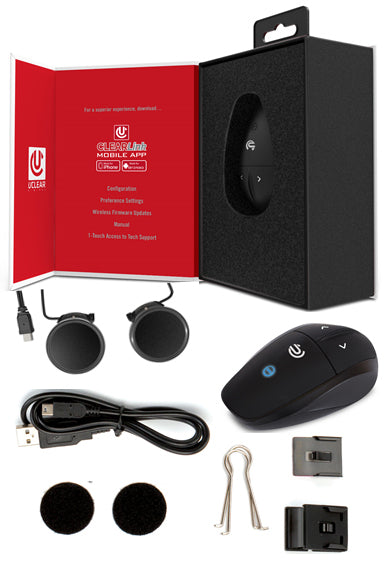 UCLEAR Amp Go2 Bluetooth Helmet Audio System - Single & Dual Rider Intercom with Noise Cancellation