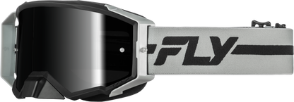 Fly Racing Zone Pro Goggle Grey/Black with Black Mirror Smoke Lens