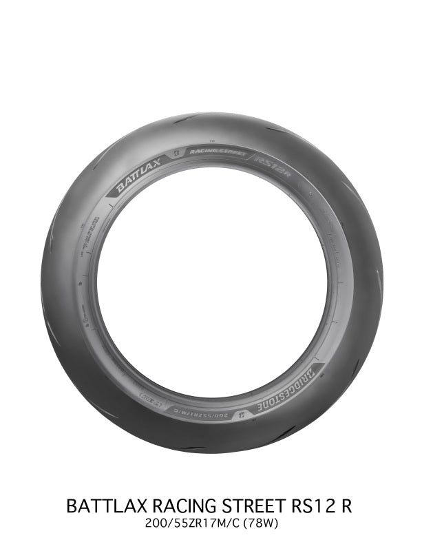 Bridgestone Battlax Racing Street RS12 Rear Tire - 190/55ZR17 W Tubeless Sport Performance